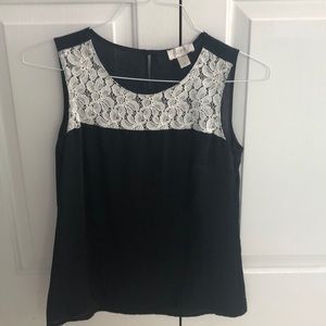 Black and lace tank